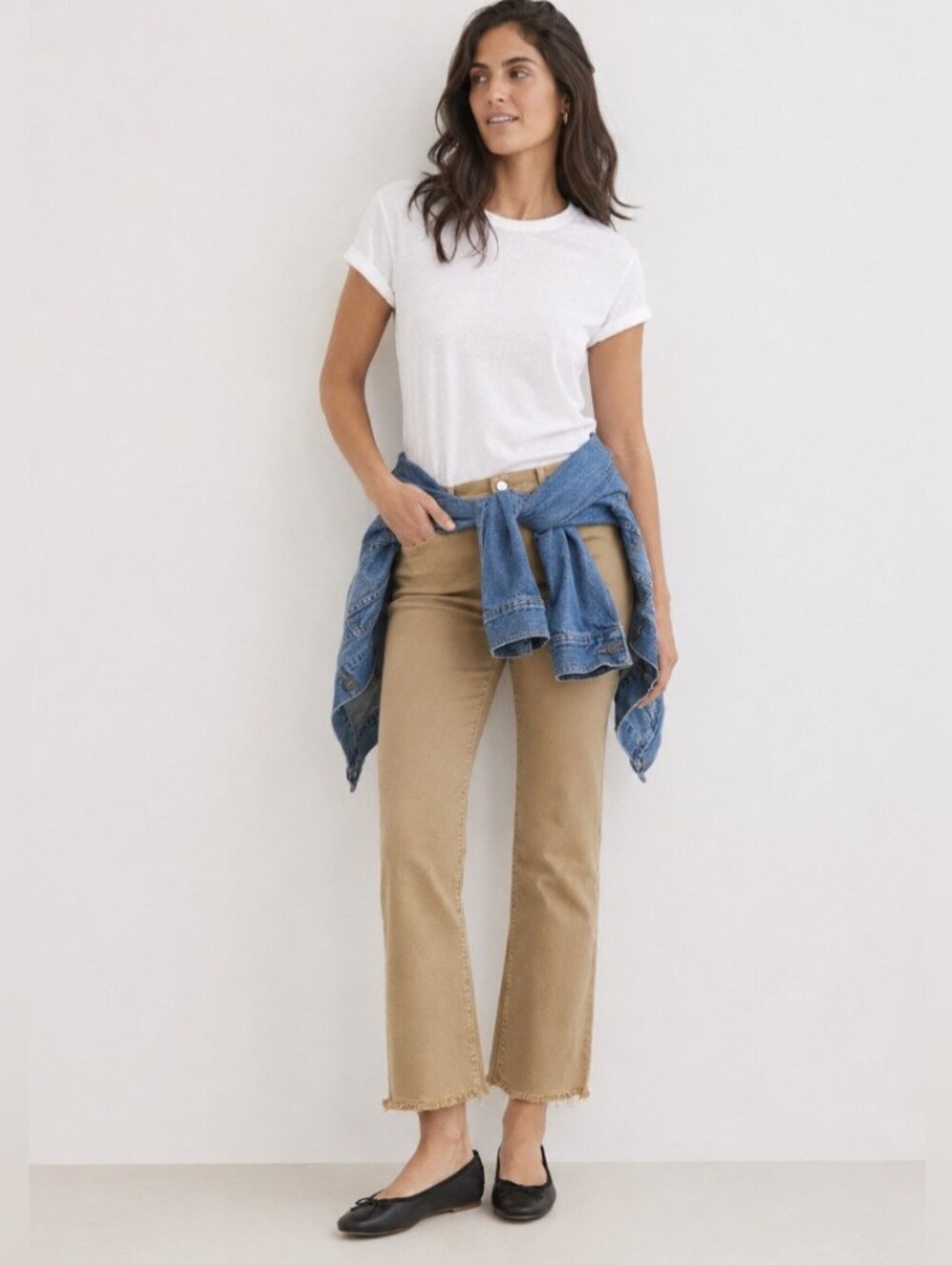 Loft High Waist Kick Crop Denim Jeans Size 10 30 NEW NWT Khaki Tan